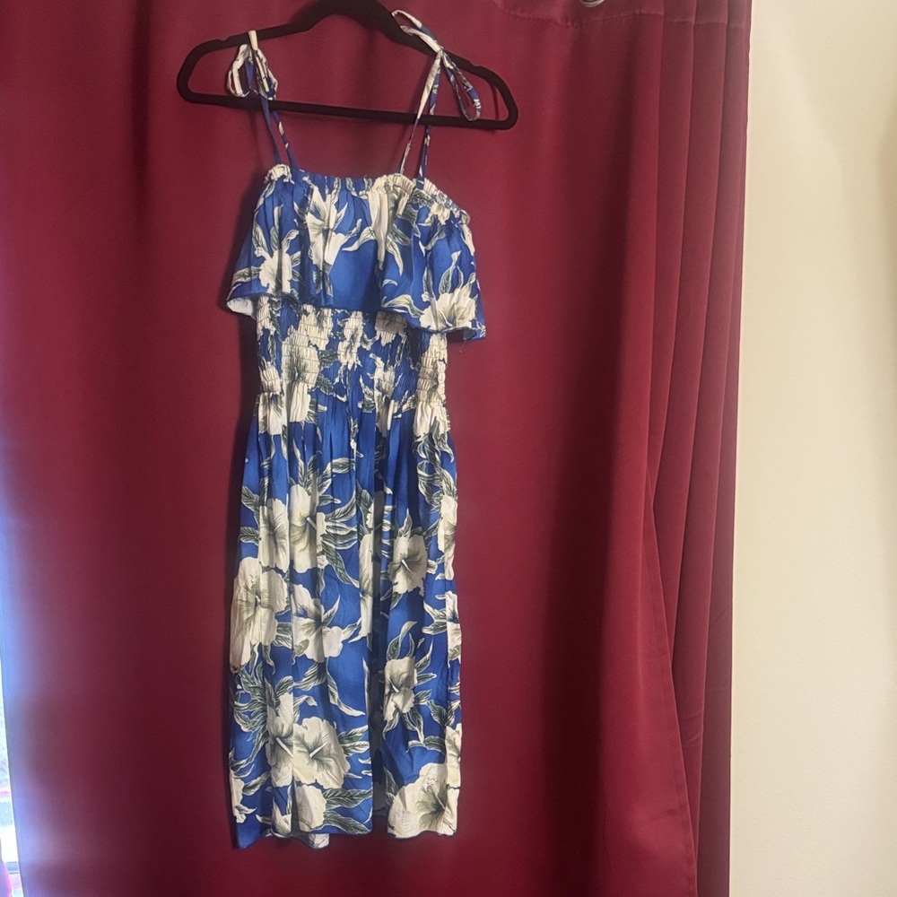 Floral Blue and White Summer Dress